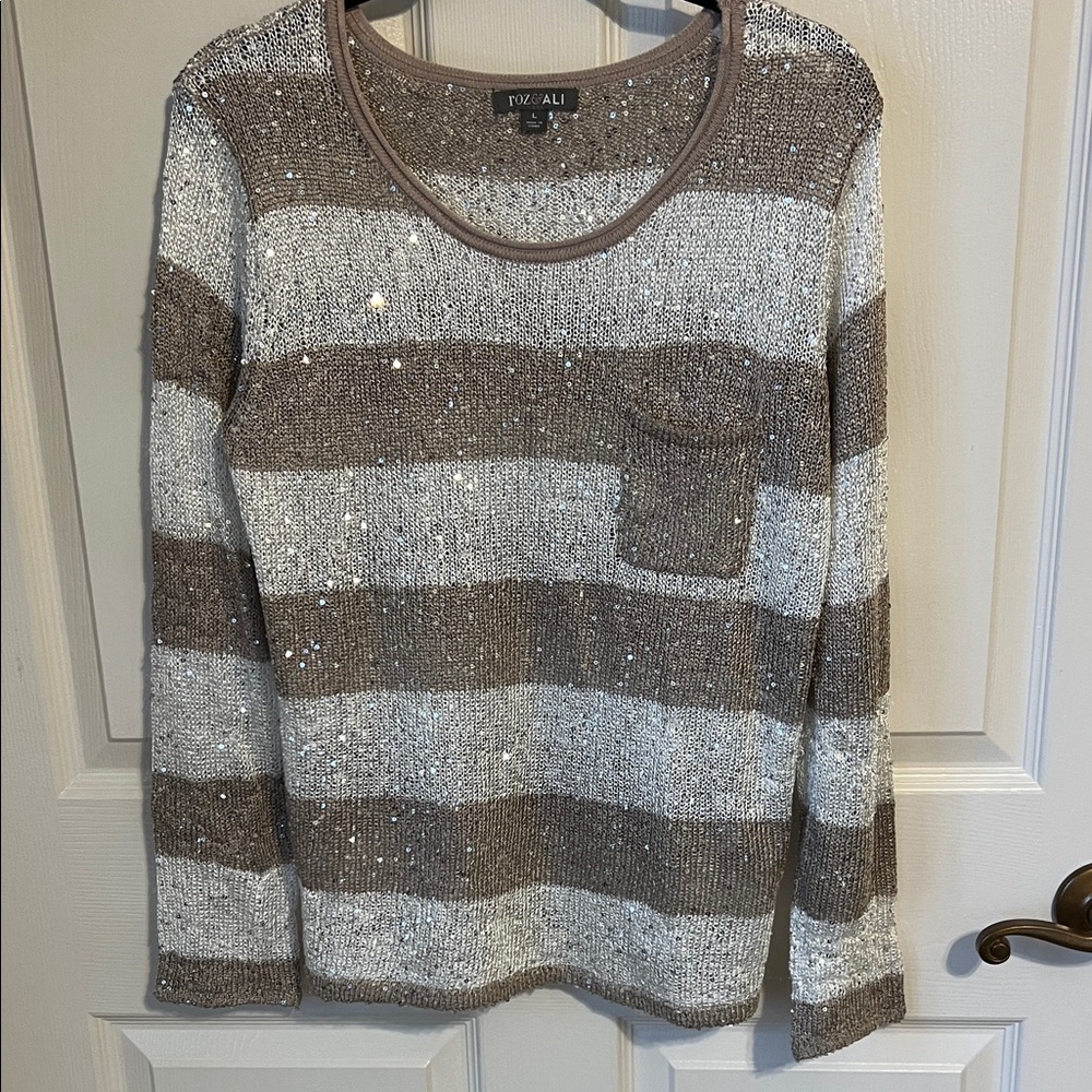 Roz & Ali Sparkling Striped Sweater
